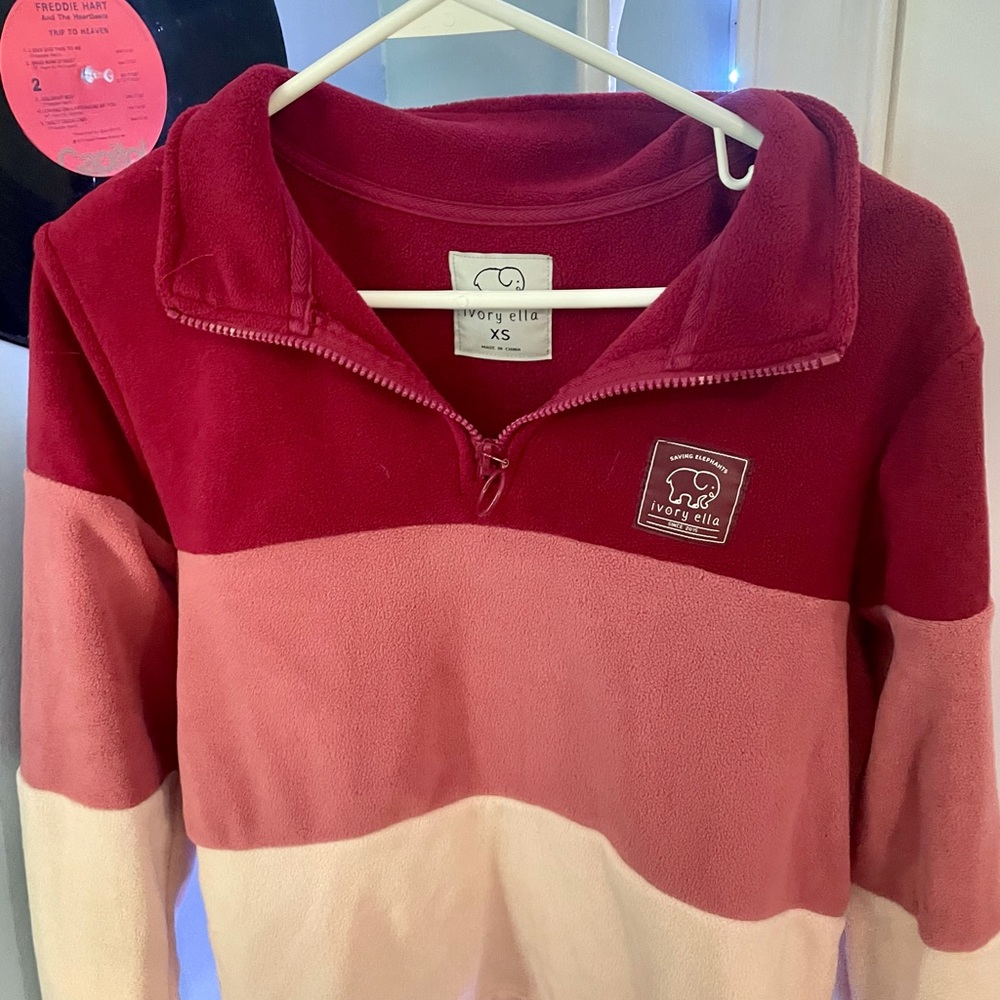 comfy colorful ivory ella quarter-zip